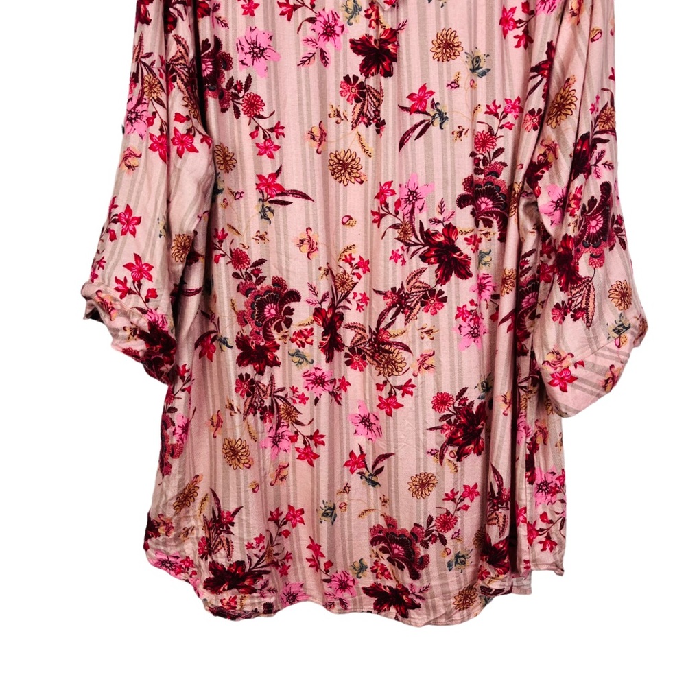 Torrid Floral Print Tunic Top-pink and brown - Picture 8 of 12